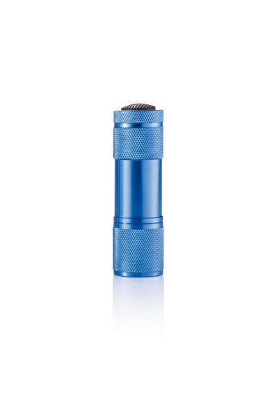 RONIC Quattro Flashlight, 9 white LEDs, aluminum body, 9 x 2.6 cm, 65 g, 3x AAA included, blue