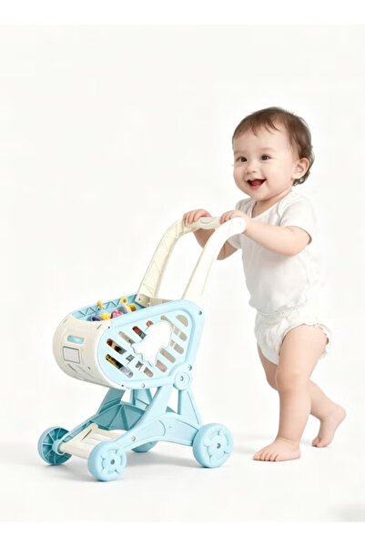 Generic Trolley Toy,Baby Shopping Cart Walker Toy,Scientific Design to Prevent Bow Legs Toy,Blue