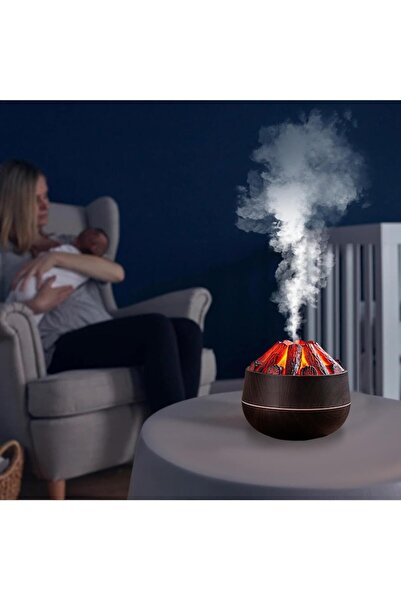 varioshop LED fireplace-effect ultrasonic air humidifier 300 ml USB, black