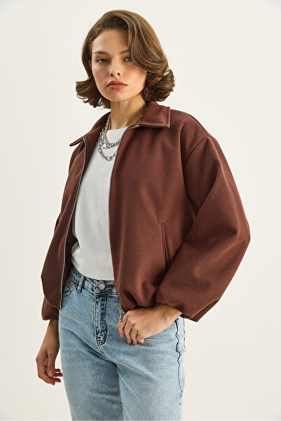 Bianco Lucci Жіноча куртка-бомбер з кишенями та блискавкою 0728 60283627