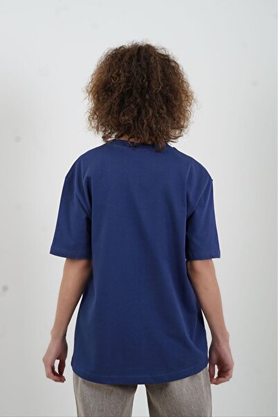 Zelish My Sister Μπλουζάκι με λαιμόκοψη Indigo Special Stitched