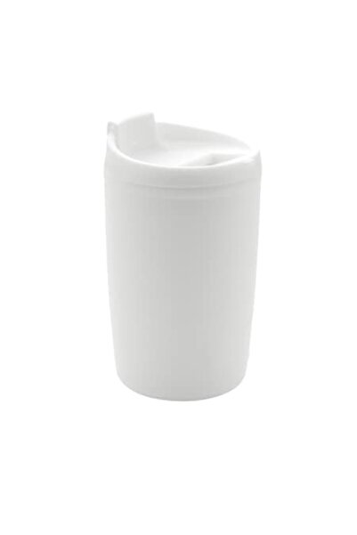 RONIC Coffee mug with lid, Ronic, made from recycled plastic, 300 ml, white