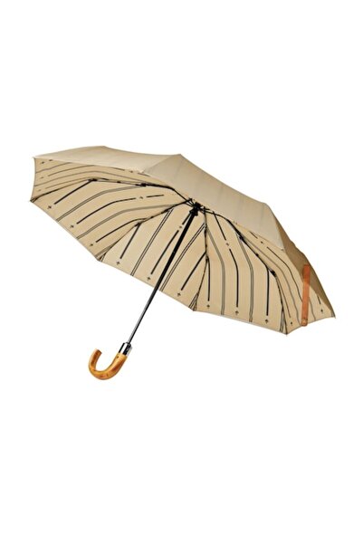 RONIC X Bosler premium umbrella - automatic open, wooden handle, unisex, greige