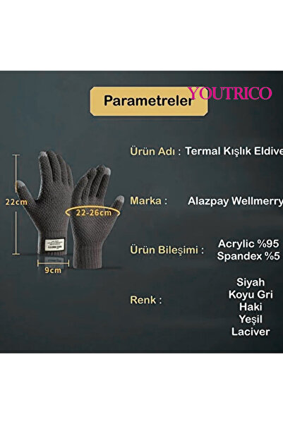 Youtrico High Quality Outdoor Skiing Hiking Thermal Windproof Cashmere Wool Winter Gloves