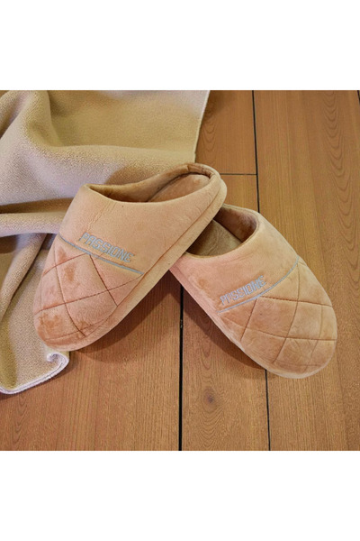 KMS HOME Men's Slippers Winter Slippers Men's House Slippers Milky Brown