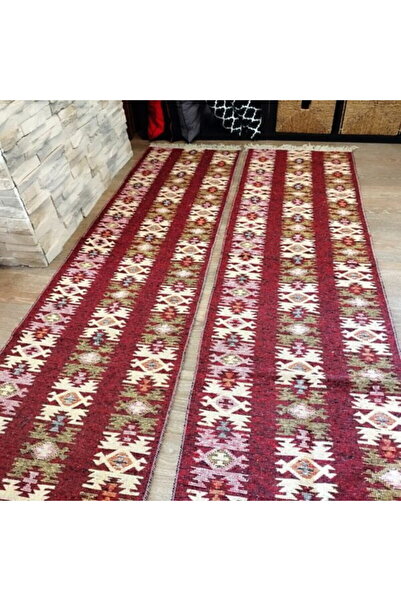 OEM 1+1 Traditional Rugs, size 60 x 150 cm, red and cream, Rustic 2 model