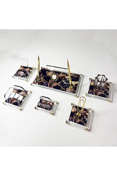 MERTKRİSTAL Uv Baskılı Kristal Masa Isimliği Kalemli Ofis Büro Makam Hediyesi MD1