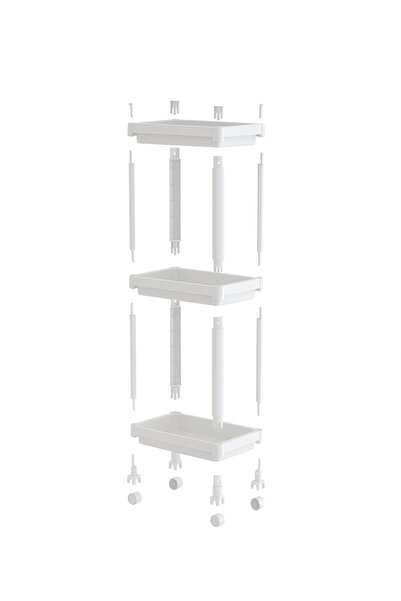 HOMİNG 3-Tier Rolling Multi-Purpose Bathroom & Kitchen Organizer Shelf