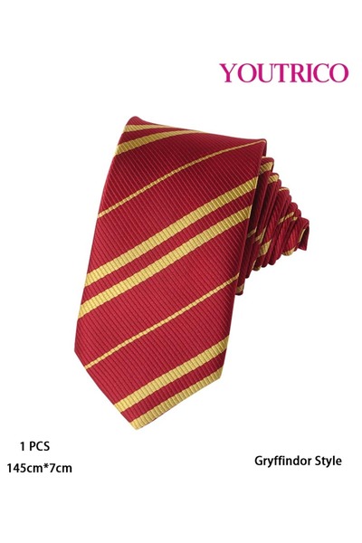 Youtrico Harry Potter Style Vintage Striped Tie – Gryffindor, Slytherin, Ravenclaw, Hufflepuff Style