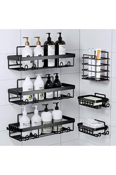 Gadgetry Shower Shelf, Bathroom and Kitchen Shelf, set of 6 shower shelves, Mounting Without Holes