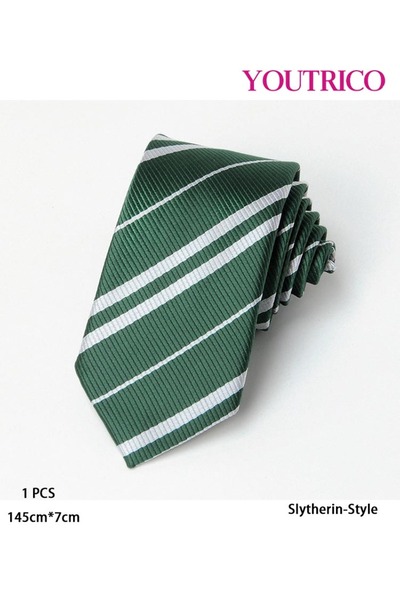 Youtrico Harry Potter Style Vintage Striped Tie – Gryffindor, Slytherin, Ravenclaw, Hufflepuff Style