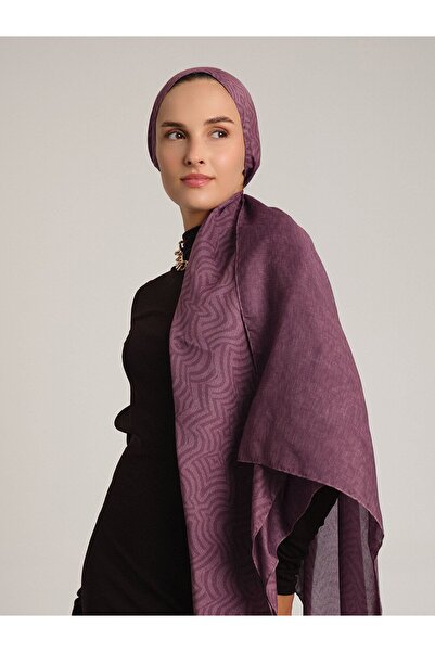 Ayshara شال شيراز كوليكشن ذو وجهين بلون الورد الأحمر المجفف
