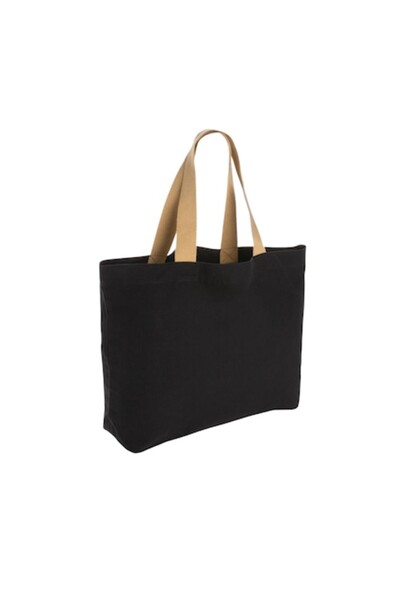 RONIC Sacoșă de cumpărături Sonia, pânză reciclată nealbită, 41x4x57 cm, neagră