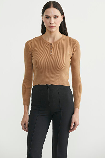 Sementa Fitilli Crop Triko Kazak - Karamel