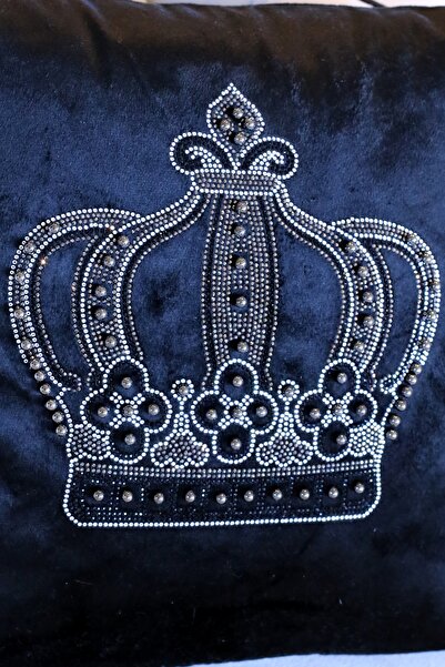 RICH GLAM HOME Crown Crystal Stone Black Velvet Thick Daily Dowry Pillowcase Luxury Decorative Gift Pillow Cushion Cover