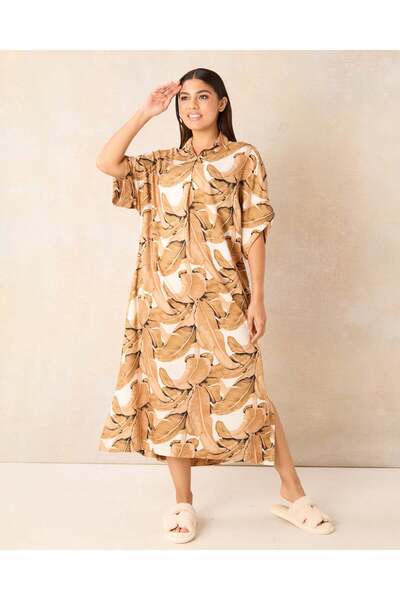 REDTAG Women Brown Printed Nightgown
