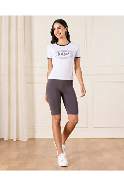 REDTAG Women Charcoal Biker Short