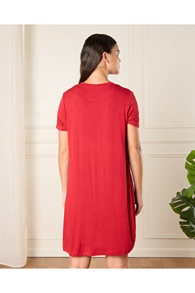 REDTAG Women Red Penguin Print Nightdress