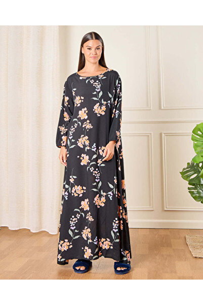 REDTAG Women Black Printed Nightgown