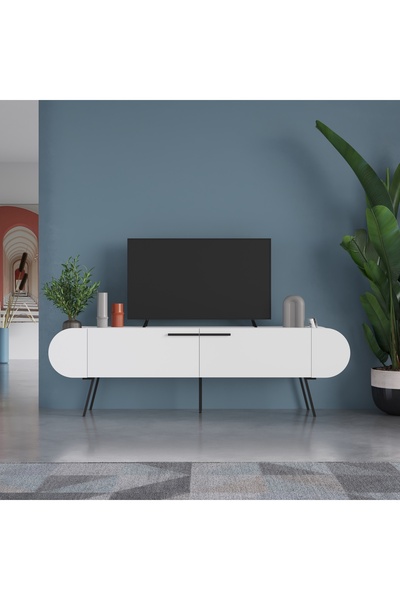 Mourah Home Mourah Capsule Tv Stand Up To 65 Inches - White