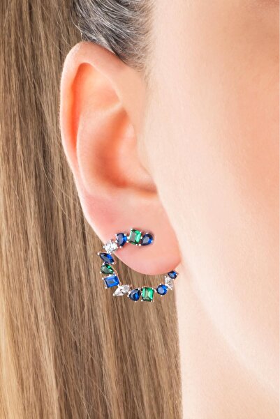 So CHIC... Yakamoz Aurası 18 Ayar Beyaz Altın Kaplama Gümüş Küpe