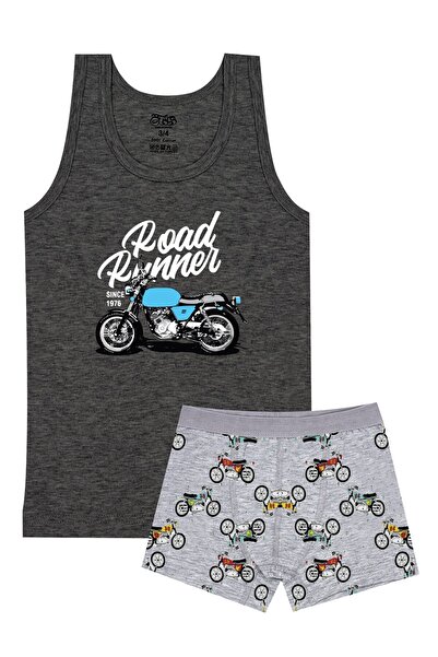 Öts Μοτοσικλέτα Boy Boxer ελαστικό ύφασμα Anthracite (96% βαμβάκι - 4% ελαστάνη)