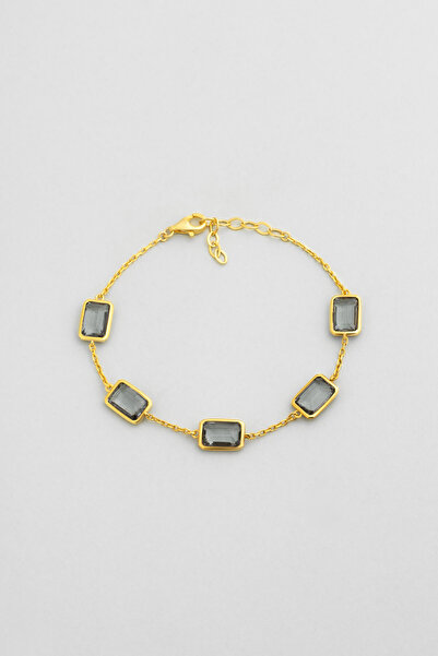 So CHIC... Chromony 18 Ayar Sarı Altın Kaplama 20 Cm Gümüş Bileklik