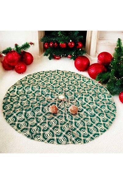 MODA NUR Christmas Pine Tree Underlay Cover, Pine Tree Foot Carpet Cover, Green Color, Patterned Perforated Fabric, 65 cm
