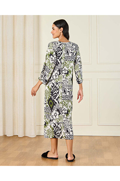 REDTAG Women Multicolour Allover Printed Kaftan Nightgown