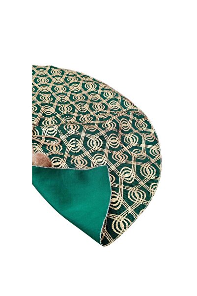 MODA NUR Christmas Pine Tree Underlay Cover, Pine Tree Foot Carpet Cover, Green Color, Patterned Perforated Fabric, 65 cm