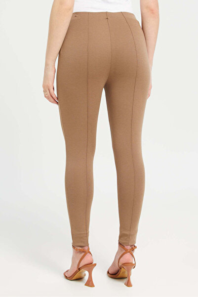 REDTAG Women Brown Single Pleated Leggings