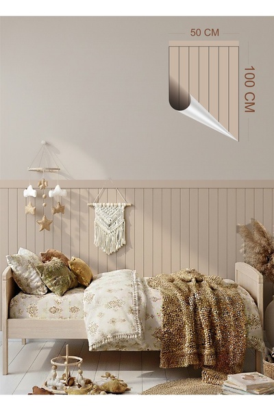 Baskı Madeni Bohem Tarz Dekoratif çizgili Çocuk Genç Odası Duvar Sticker - 50x100 cm Çizgili Duvar Panel Folyosu