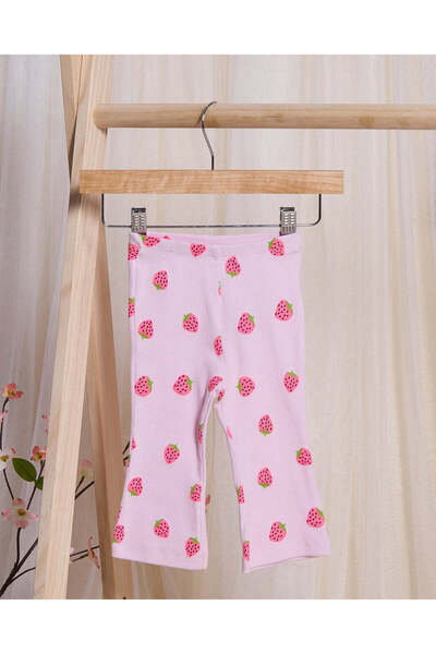 REDTAG Infant Girls Pink All Over Print Heart Leggings