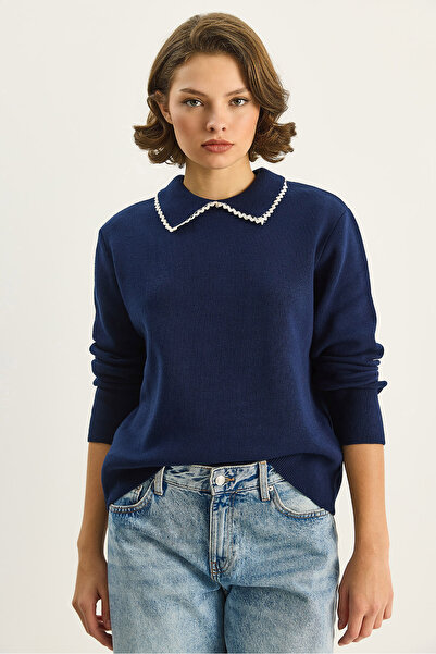 Bianco Lucci Жіночий светр з мереживною обробкою TK251131 60283742