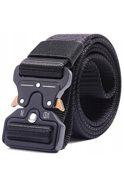 zola Tactical belt for men, Zola, textile, adjustable, 125 cm, black