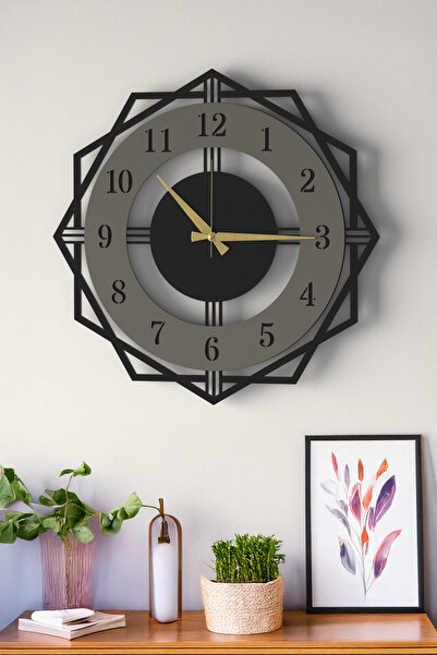 LUPOKRAFT Ev Hediyesi Modern Dekoratif Duvar Saati Siyah Beyaz Duvar Dekoru A...