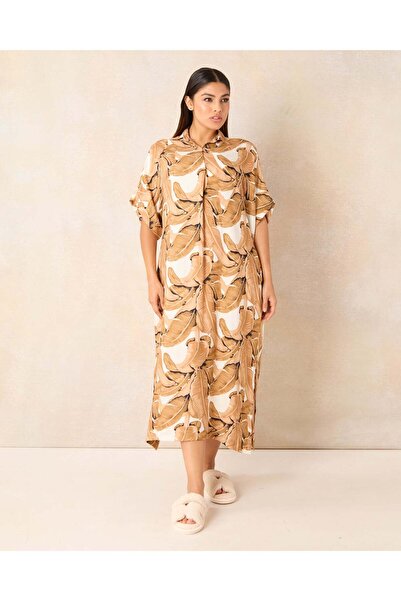 REDTAG Women Brown Printed Nightgown