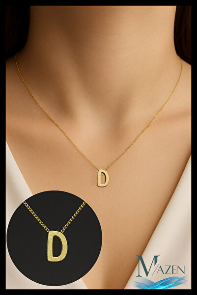 MAZEN قلادة على شكل حرف ذهبي اللون من بيجوتيري |   تصميم بسيط |   إكسسوار مجو...