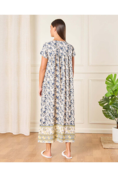 REDTAG Women Multicolour Short Sleeved Print Nightgown