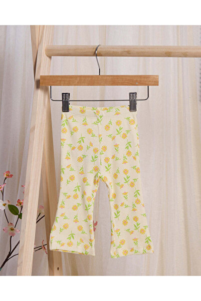 REDTAG Infant Girls Yellow Printed Leggings