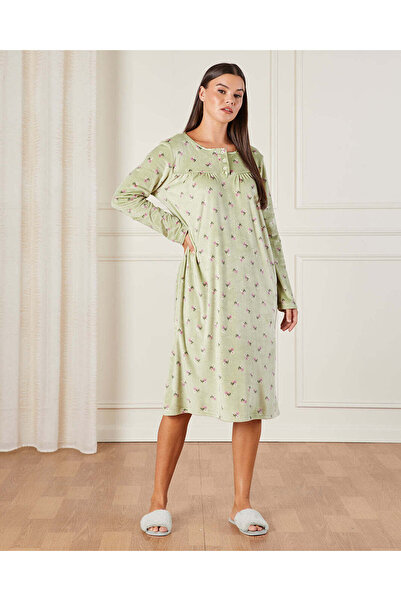 REDTAG Women Green Floral Print Nightgown