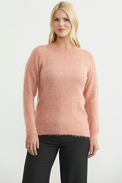 Sementa Round Neck Soft Basic Knit Sweater - Powder
