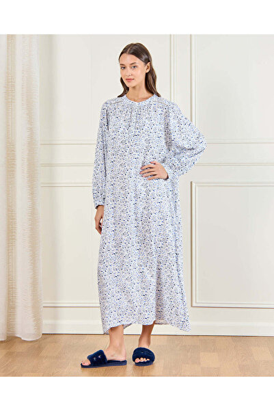 REDTAG Women Blue Printed Nightgown
