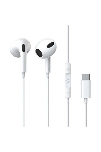 Generic USB-C Headphones — Wired Type-C Earbuds with Microphone & Volume Control (White)