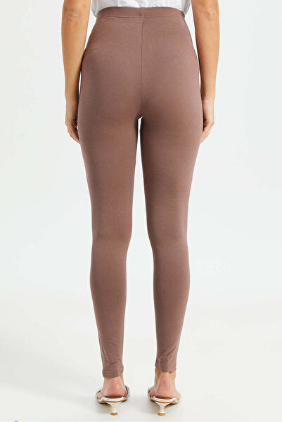 REDTAG Women Taupe Long Length Leggings