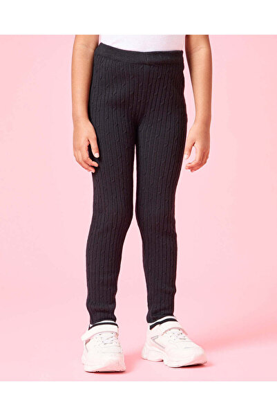 REDTAG بنطلون ليجنز أسود محبوك للبنات