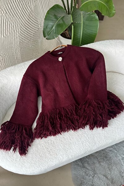 Poliyance Feza Burgundy Cardigan