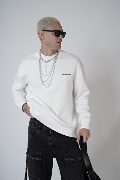 Butik Trend Biz Oversized Pattern Crew Neck Basic Sweatshirt