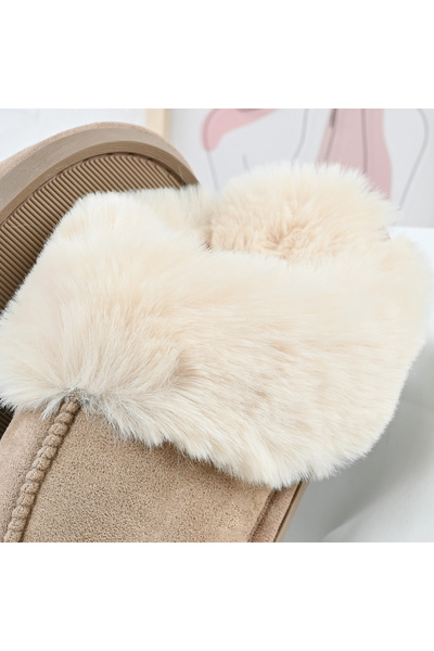 Tmall Women's Slippers, Made of -Suede Leather, With Fur, TM1PD1070, Khaki