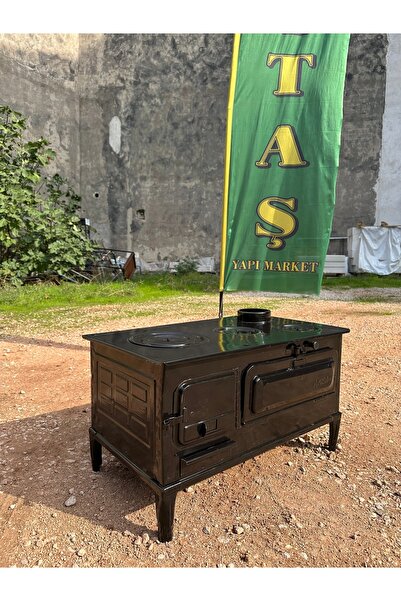 ÇİTAŞ SİYAH EMAYE FIRINLI KUZİNE ODUN SOBASI SAC (TEPSİLİ)